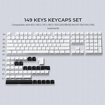 Amazon.com: SDYZ White Keycaps - Side Print PBT Keycaps 60